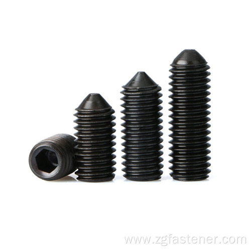 grade 4.8 black zinc plated set screws with cup point / Carbon steel screws